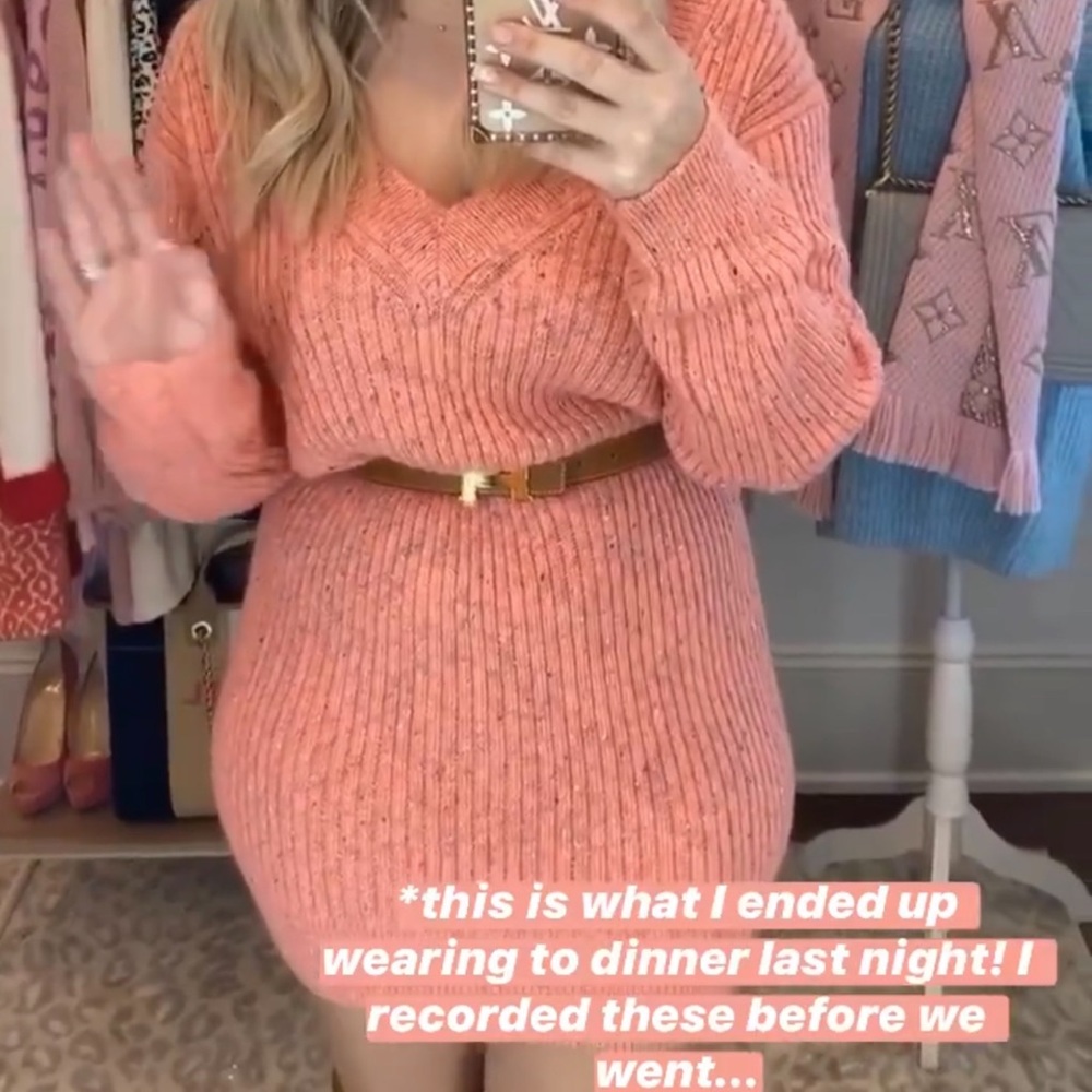 Pink sweater dress
